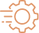 Engrenage ocre en mouvement rapide, symbolisant la performance, l'efficacité et l'optimisation des processus techniques.